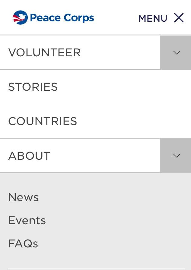 Peace Corps responsive design